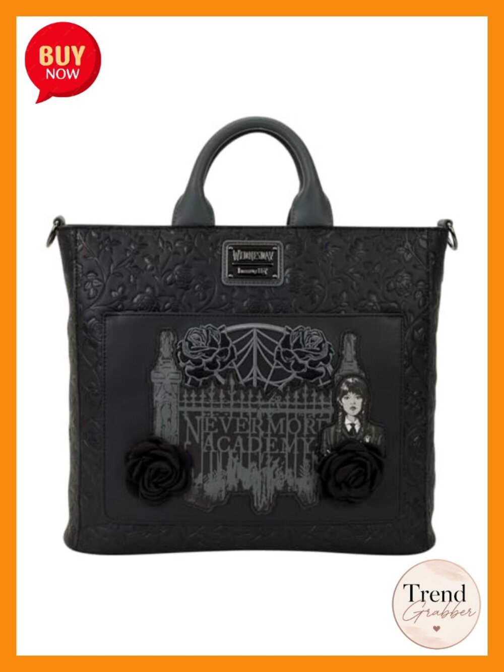 Convertible Tote Backpack Faux Leather Wednesday Addams
